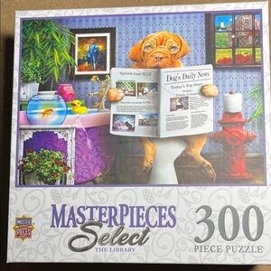 🧩300 Piece Master Pieces Select EZ grip“The Library”. Cute as can be! Complete.